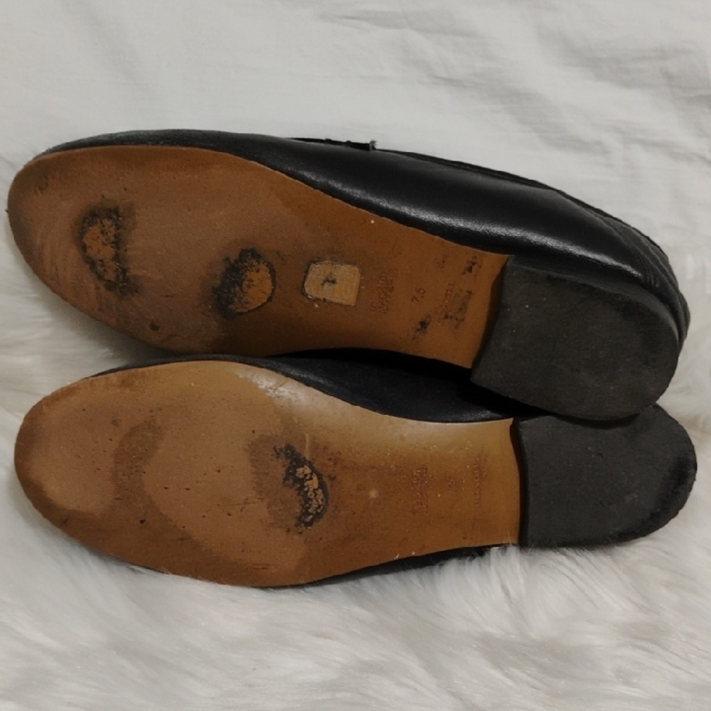 (#209) SALE! Coach Haley Black & Gold Loafers Sleek Design Sz.7.5 - Picture 10 of 14